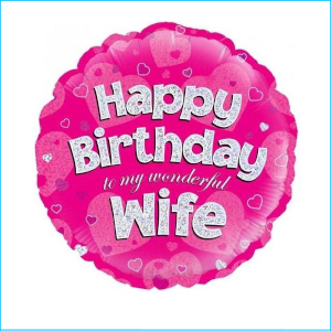 Foil 45cm Happy Birthday Wife Pink
