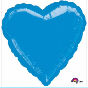Foil 45cm Heart Metallic Blue