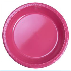 Premium Hot Pink Plastic Banquet Plates