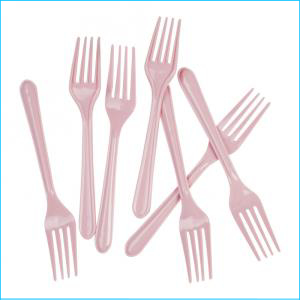 Premium Light Pink Plastic Forks Pk20