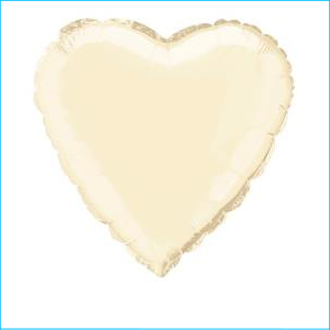 Foil 45cm Heart Matte Ivory