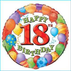 Foil 18th Birthday Balloons 45cm