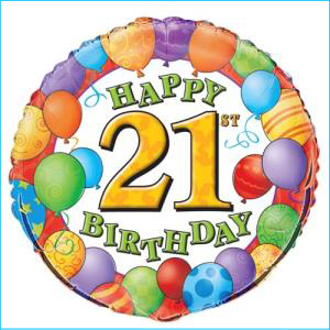 Foil 21st Birthday Balloons 45cm