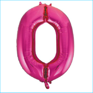 Foil 86cm Pink Number 0 Meteor