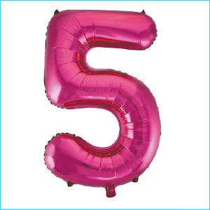Foil 86cm Pink Number 5 Meteor