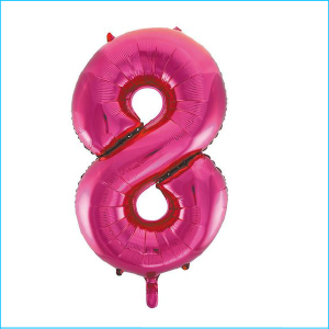 Foil 86cm Pink Number 8 Meteor