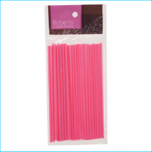 Lollipop Sticks Fluoro Pink 150mm Pk 25