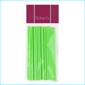 Lollipop Sticks Lime Green 150mm Pk 25