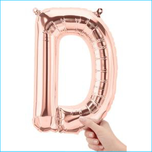 Airfill Letter D Rose Gold 34cm N