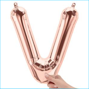 Airfill Letter V Rose Gold 34cm N
