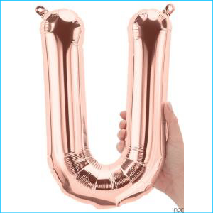 Airfill Letter U Rose Gold 34cm N
