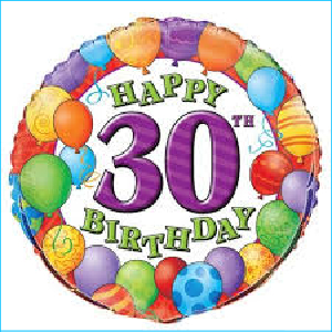 Foil 30th Birthday Balloons 45cm