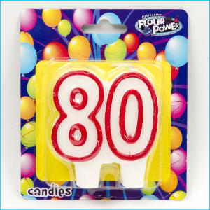 Candle Red Number 80