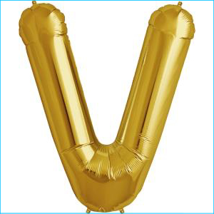 Airfill Letter V Gold 35.5cm A