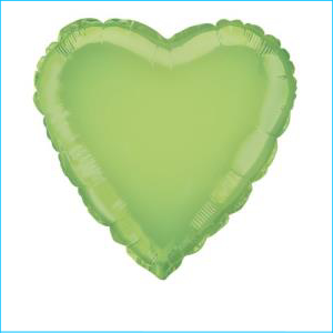 Foil 45cm Heart Metallic Lime Green