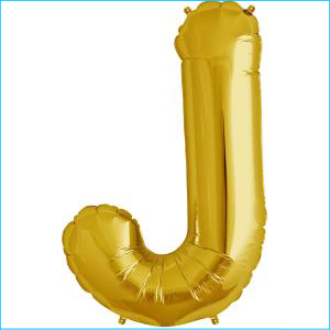 Airfill Letter J Gold 35.5cm A