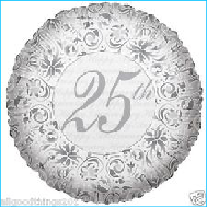 Foil Anniversary 25th Silver 45cm