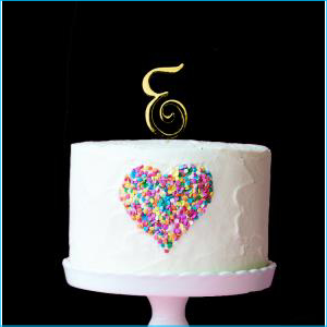 Cake Topper Gold Letter E 7cm