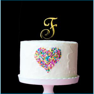 Cake Topper Gold Letter F 7cm