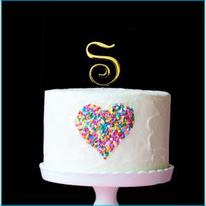 Cake Topper Gold Letter S 7cm