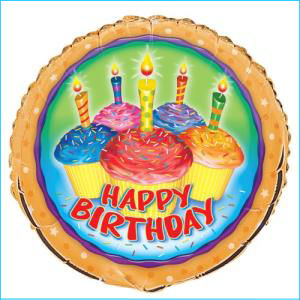 Foil 45cm Happy Birthday Cupcake