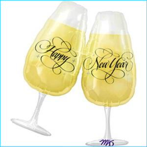 Foil Happy New Year Champagne Toast 76cm