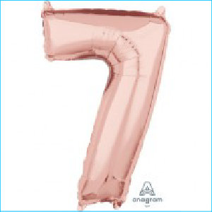 Foil 66cm Rose Gold Number 7