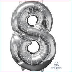 Foil 66cm Silver Number 8