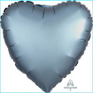 Foil 45cm Heart Satin Steel Blue