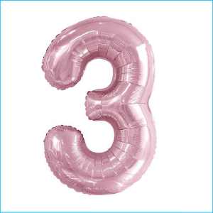 Foil 86cm Pink Pastel Number 3 Meteor