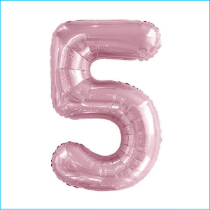 Foil 86cm Pink Pastel Number 5 Meteor
