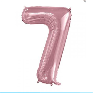 Foil 86cm Pink Pastel Number 7 Meteor