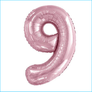 Foil 86cm Pink Pastel Number 9 Meteor
