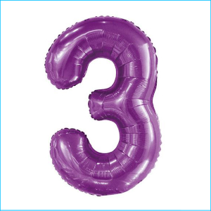 Foil 86cm Purple Number 3 Meteor