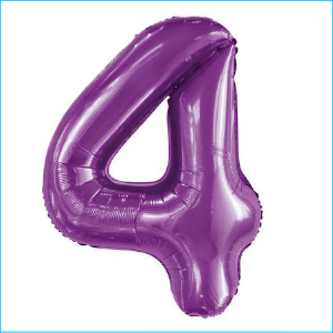 Foil 86cm Purple Number 4 Meteor
