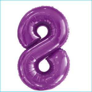 Foil 86cm Purple Number 8 Meteor