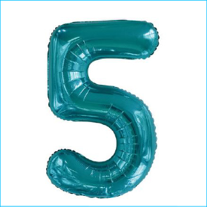 Foil 86cm Teal Number 5 Meteor