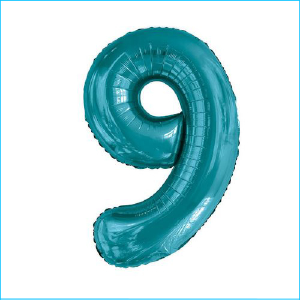 Foil 86cm Teal Number 9 Meteor