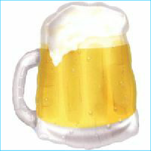Foil Beverage Beer Mug See Thru 58cm