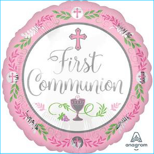 Foil First Communion Pink 45cm