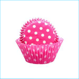 Patty Pan Large 700 Hot Pink Polka Dot