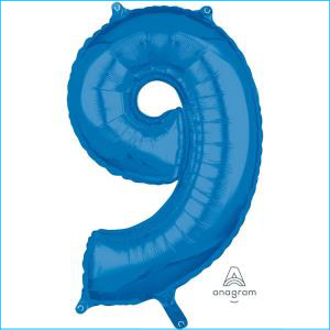 Foil 66cm Blue Number 9