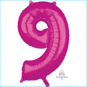 Foil 66cm Pink Number 9