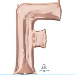 Foil 86cm Rose Gold Letter F