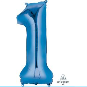 Foil 86cm Blue Number 1