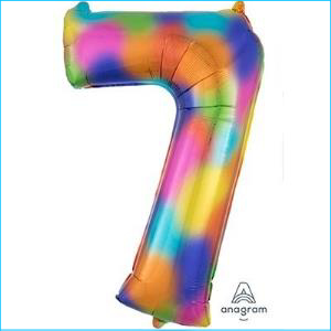 Foil 86cm Rainbow Number 7