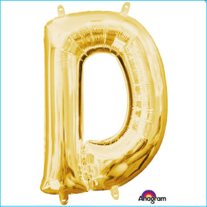 Airfill Letter D Gold Foil 40cm