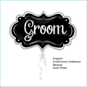 Foil Wedding Groom Black & White 68cm