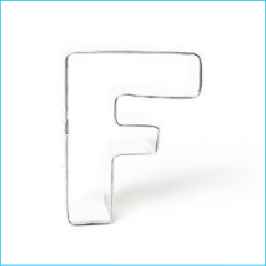 Cookie Cutter Alphabet Letter F 3"