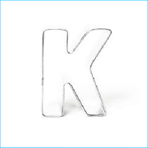 Cookie Cutter Alphabet Letter K 3"